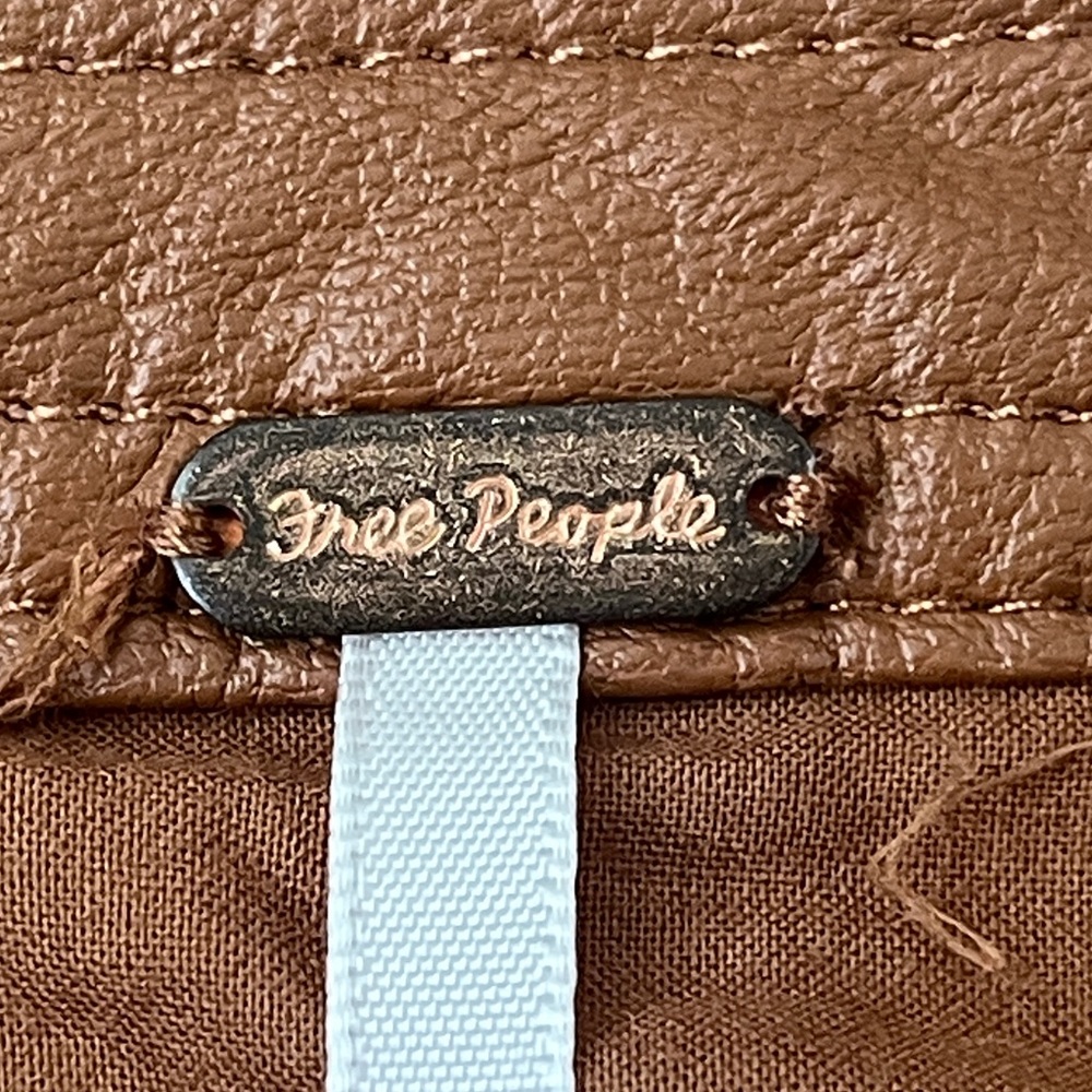 Free People Brown Faux Leather Mini Skirt - Picture 6 of 8